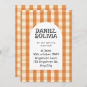 Retro Groovy Kleurrijke Wavy Boho Bruiloft Kaart (Voorkant / Achterkant)