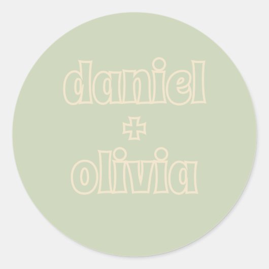 Retro Groovy Kleurrijke Wavy Boho Bruiloft Ronde Sticker (Voorkant)