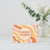 Retro Groovy Kleurrijke Wavy Boho QR Code Visitekaartje (Staand voorkant)