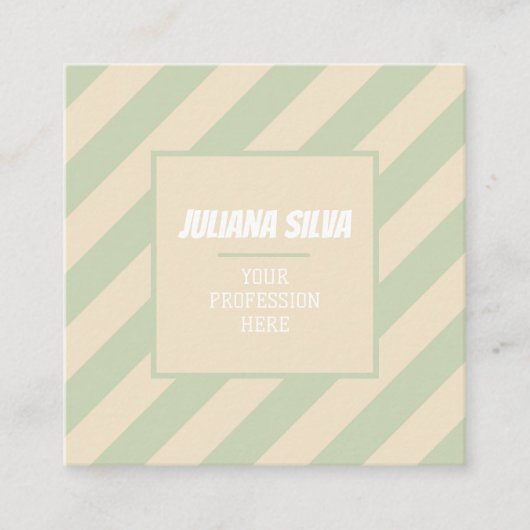 Retro Groovy Kleurrijke Wavy Boho Vierkante Visitekaartje (Voorkant)