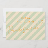 Retro Groovy Kleurrijke Wavy Boho Wedding Bruidsge Kaart (Voorkant)