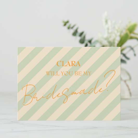 Retro Groovy Kleurrijke Wavy Boho Wedding Bruidsge Kaart (Staand voorkant)