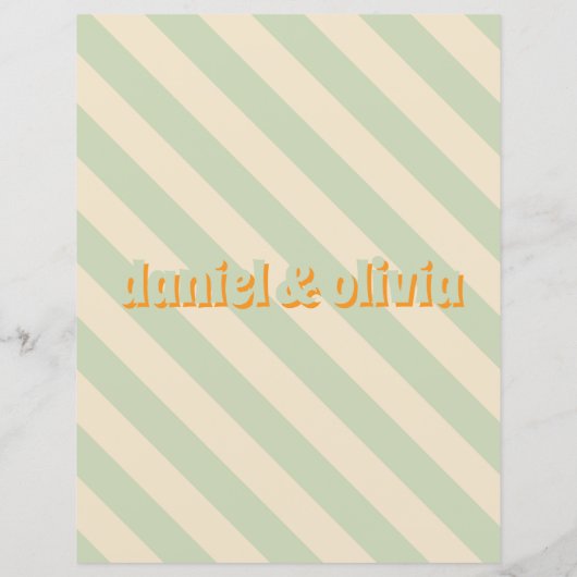 Retro Groovy Kleurrijke Wavy Boho Wedding Menu (Achterkant)