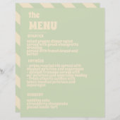 Retro Groovy Kleurrijke Wavy Boho Wedding Menu (Voorkant / Achterkant)