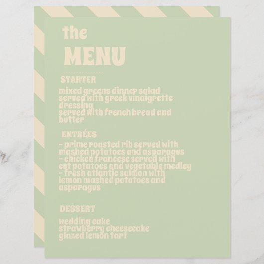 Retro Groovy Kleurrijke Wavy Boho Wedding Menu (Voorkant / Achterkant)