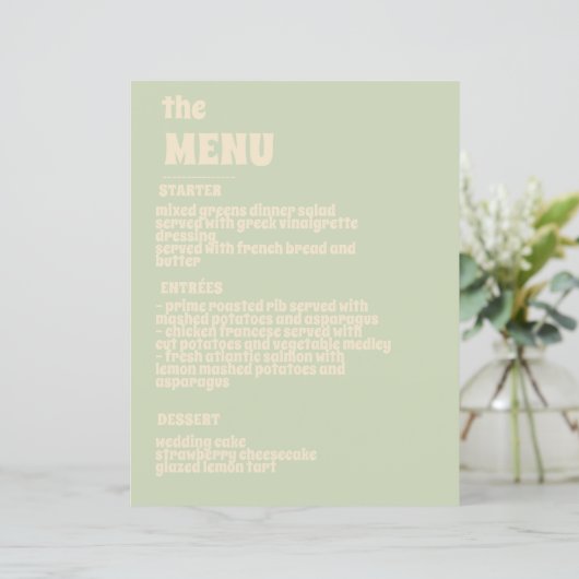 Retro Groovy Kleurrijke Wavy Boho Wedding Menu (Staand voorkant)