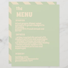 Retro Groovy Kleurrijke Wavy Boho Wedding Menu