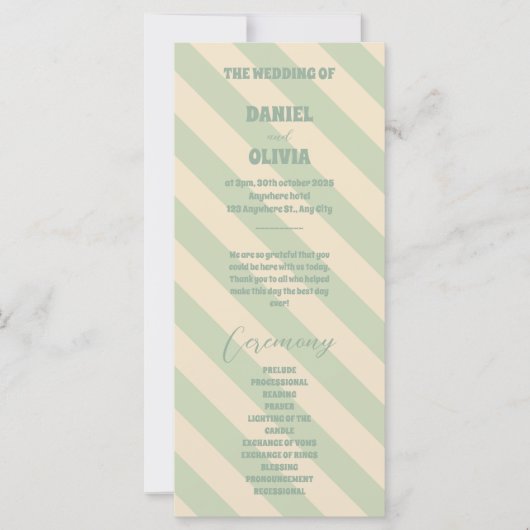 Retro Groovy Kleurrijke Wavy Boho Wedding Programm (Voorkant)