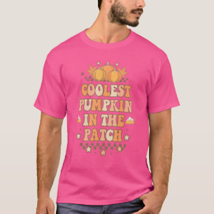 Retro Groovy koelste pompoen in het patchalwee T-shirt