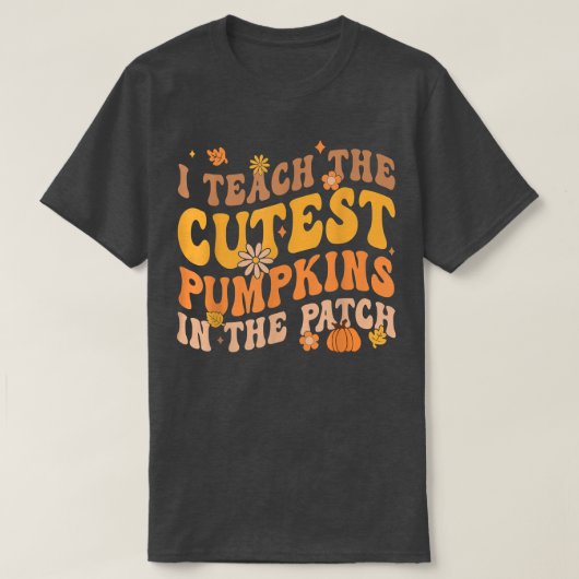 Retro Groovy koelste pompoen in het patchalwee T-shirt (Design voorkant)