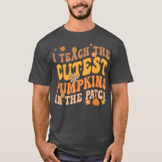 Retro Groovy koelste pompoen in het patchalwee T-shirt