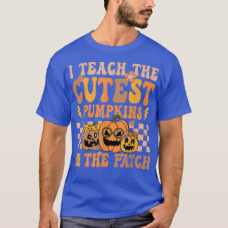 Retro Groovy koelste pompoen in het patchalwee T-shirt