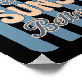 Retro Groovy Koffie en Zonneschijn Beter Samen Poster (Hoek)