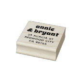 Retro Groovy Koppel Namen Chic Boho Retouradres Rubberstempel (Stempel)