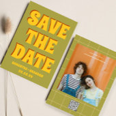 Retro Groovy Krachtig & Helder Boho Trouw Qr Code Save The Date