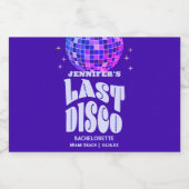 Retro Groovy Laatste Disco Bachelorette Weekend Pa Likeurfles Etiket (Enkel label)