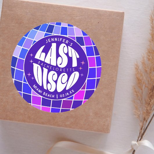 Retro Groovy Laatste Disco Bachelorette Weekend Pa Ronde Sticker
