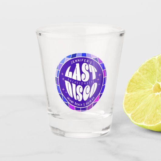 Retro Groovy Laatste Disco Bachelorette Weekend Pa Shot Glas (Voorkant)