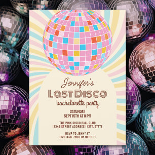 Retro Groovy Laatste Disco vrijgezellenfeest Kaart