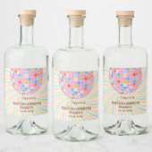Retro Groovy Laatste Disco vrijgezellenfeest Likeurfles Etiket (Flessen)