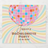 Retro Groovy Laatste Disco vrijgezellenfeest Likeurfles Etiket (Enkel label)