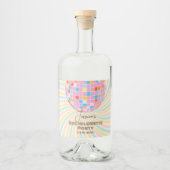 Retro Groovy Laatste Disco vrijgezellenfeest Likeurfles Etiket (Voorkant)