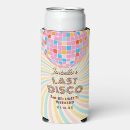 Retro Groovy Laatste Disco vrijgezellenfeest Seltzer Blikjeskoeler