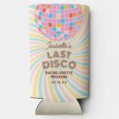 Retro Groovy Laatste Disco vrijgezellenfeest Seltzer Blikjeskoeler (Achterkant)