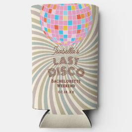 Retro Groovy Laatste Disco vrijgezellenfeest Seltzer Blikjeskoeler