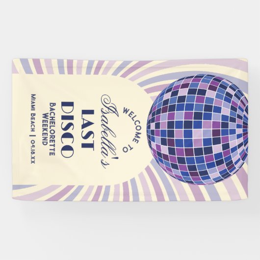 Retro Groovy Laatste Disco vrijgezellenfeest Welko Spandoek (Horizontaal)