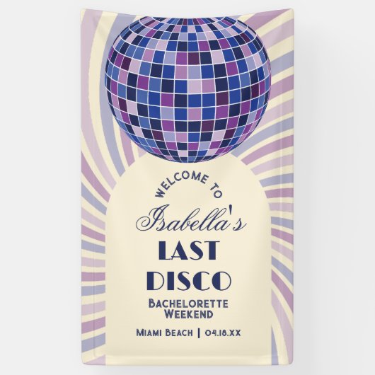 Retro Groovy Laatste Disco vrijgezellenfeest Welko Spandoek (Verticaal)