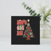 Retro Groovy Laten we de kleine kerstbomen halen F Kaart (Staand voorkant)