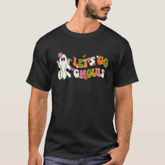 Retro Groovy Laten we gaan Geesten Spook 70s Hippi T-shirt