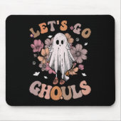 Retro Groovy Laten we gaan Ghouls Ghost 70s Hippie Muismat (Voorkant)
