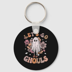 Retro Groovy Laten we gaan Ghouls Ghost 70s Hippie Sleutelhanger