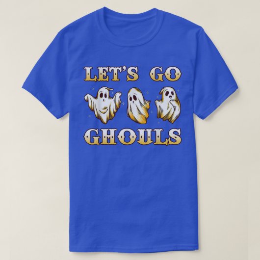 Retro Groovy Laten we gaan Ghouls Halloween Ghost T-shirt (Design voorkant)