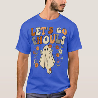 Retro Groovy Laten we Ghouls Ghost Hippie Halowee T-shirt