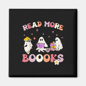 retro groovy Lees Verder Boeken Ghost Boo ghoul Fu Magneet (Voorkant)
