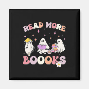 retro Groovy Lees Verder Boeken Ghost Boo ghoul gr Magneet