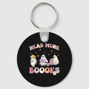 retro Groovy Lees Verder Boeken Ghost Boo ghoul gr Sleutelhanger