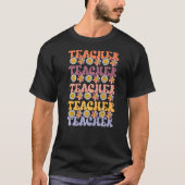Retro Groovy leraar Inspirerend kleurrijk T-shirt (Voorkant)