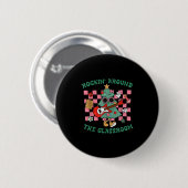 Retro Groovy Leraar Kerstmis Rockin' Rond De  Ronde Button 5,7 Cm (Voorkant /achterkant)
