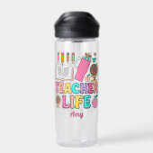 Retro Groovy Leraar Leven Tumbler Globe Waterfles (Achterkant)
