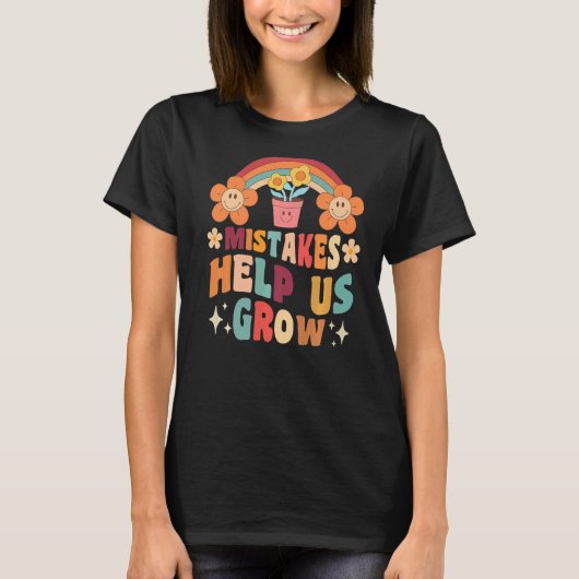Retro Groovy leraar Mindset positief, mistaking he T-shirt (Voorkant)