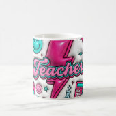 Retro Groovy Leraar Roze en Teal 325ml Mok (Center)