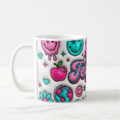 Retro Groovy Leraar Roze en Teal 325ml Mok (Links)