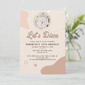 Retro Groovy Lets Disco 30e verjaardagsfeestje Kaart (Staand voorkant)