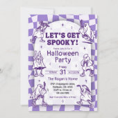 Retro Groovy Let's Get Spooky Ghost Halloween-deel Kaart (Voorkant)
