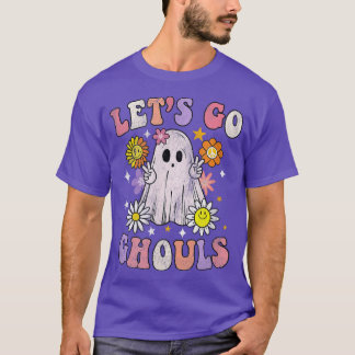Retro Groovy Lets Go Ghouls Ghost 70s Hippie Hallo T-shirt
