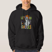 Retro Groovy Let's Go Ghouls Ghost 70s Spooky Hall Hoodie (Voorkant)
